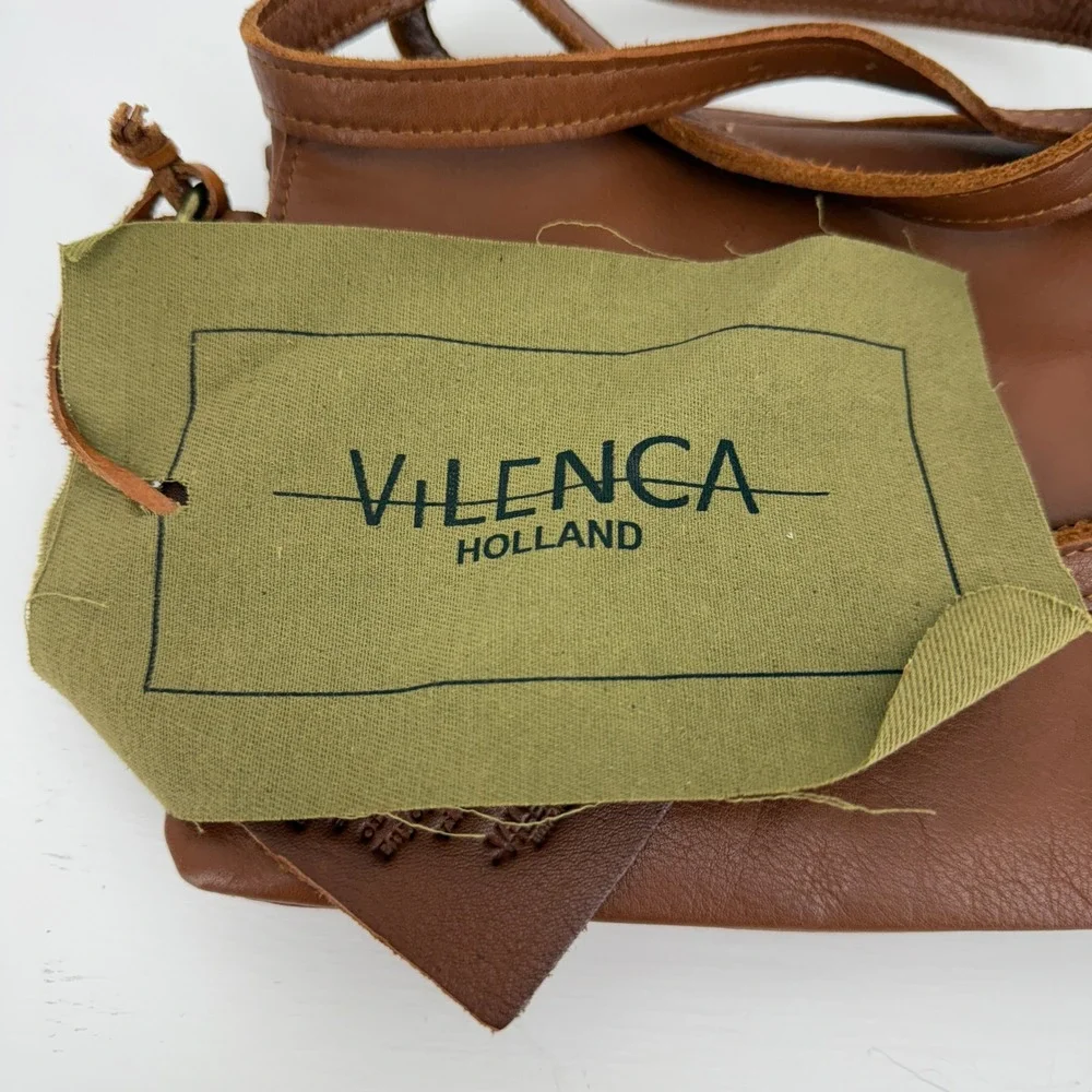 VILENCA HOLLAND Cognac Genuine Leather Crossbody Bag‎ Style VIO 09 NEW
